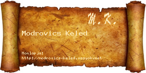 Modrovics Keled névjegykártya